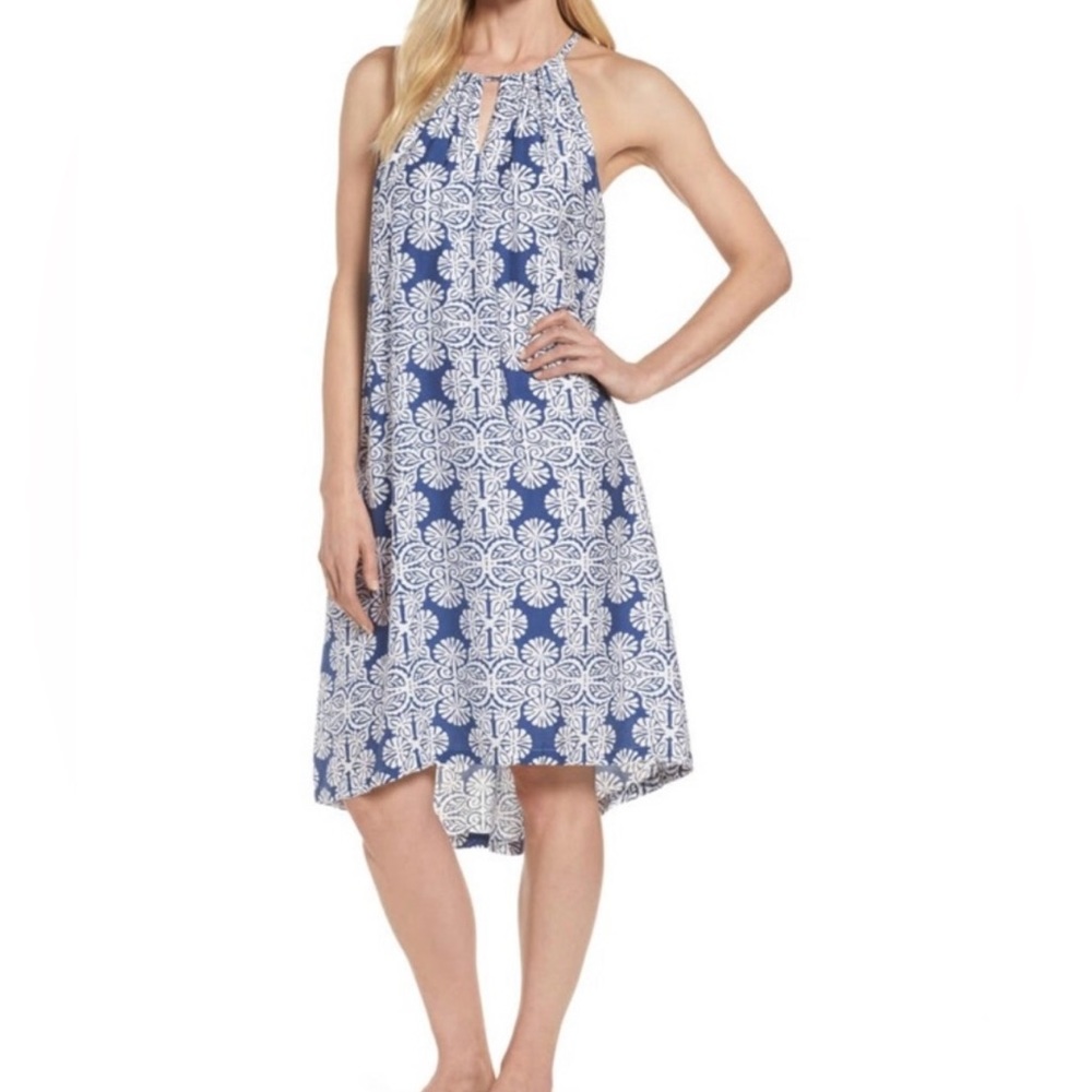Vineyard vines mirrored leaves halter dress